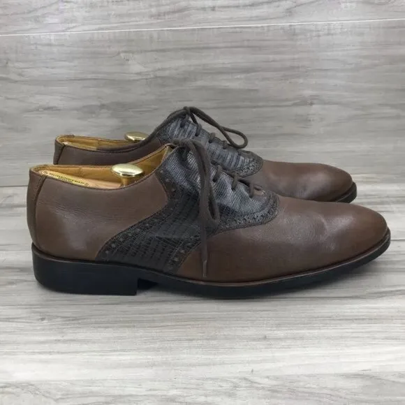 Sandro Moscoloni Oxford Shoes Mens's 12 brown Leather 2 tone Lace Up