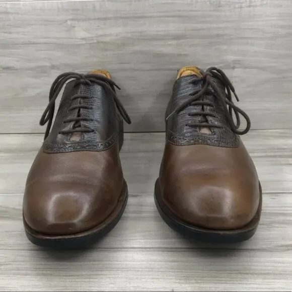 Sandro Moscoloni Oxford Shoes Mens's 12 brown Leather 2 tone Lace Up