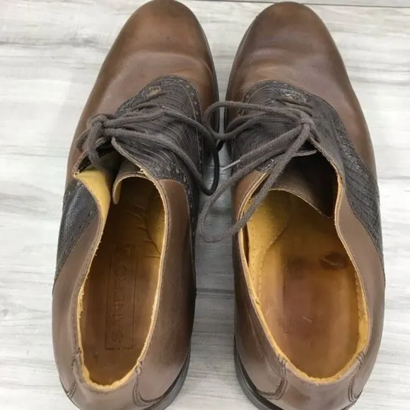 Sandro Moscoloni Oxford Shoes Mens's 12 brown Leather 2 tone Lace Up