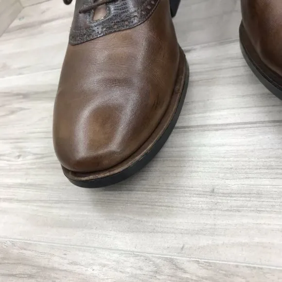 Sandro Moscoloni Oxford Shoes Mens's 12 brown Leather 2 tone Lace Up