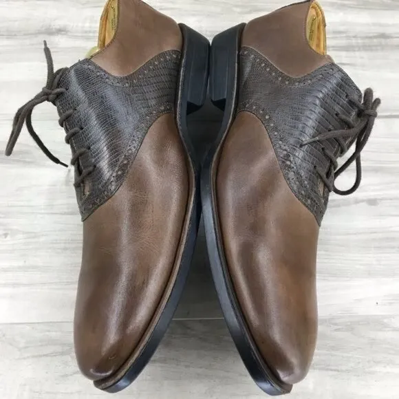 Sandro Moscoloni Oxford Shoes Mens's 12 brown Leather 2 tone Lace Up
