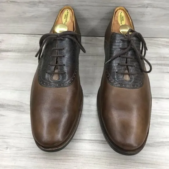 Sandro Moscoloni Oxford Shoes Mens's 12 brown Leather 2 tone Lace Up