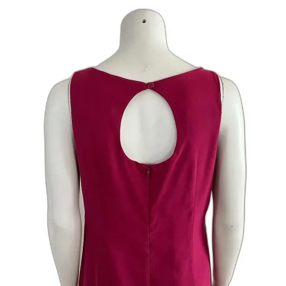 Sangria Dress 8 Burgundy Boat Neck Beaded Classic