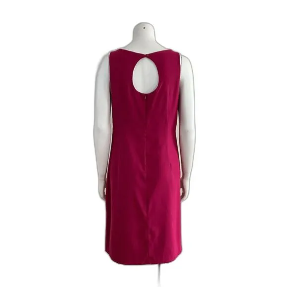 Sangria Dress 8 Burgundy Boat Neck Beaded Classic
