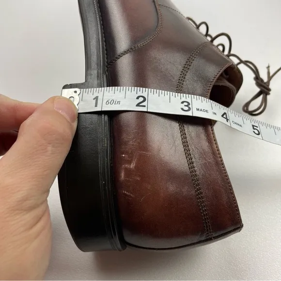 Santoni Cap Toe Oxford Derby Shoe Burgundy Leather Mens US Size 11.5 M