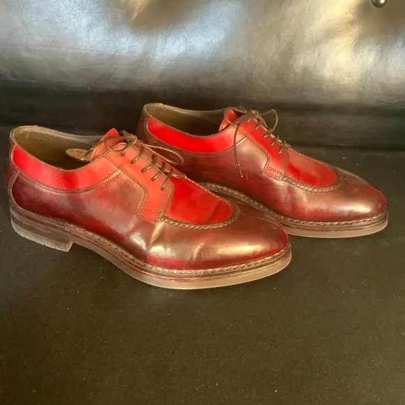 Santoni Oxford two tone shoes