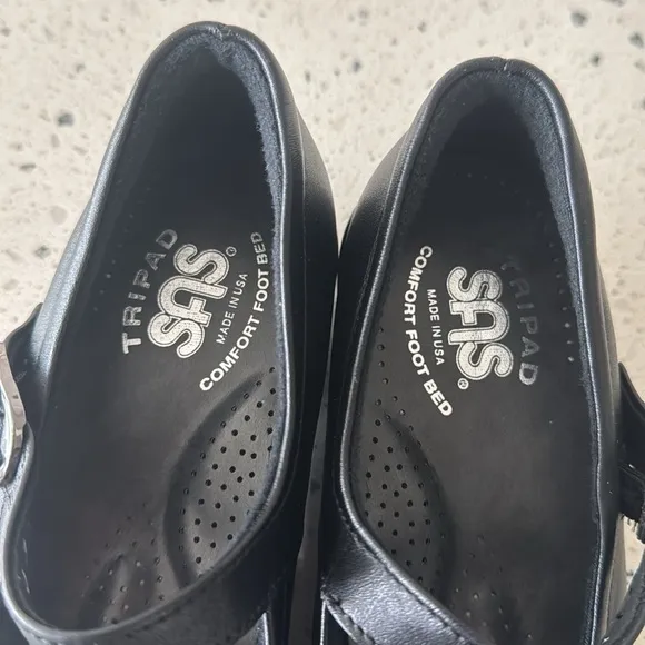 SAS Black Classic Leather Mary Jane Shoes Comfortable Women’s Size 4 Made in USA
