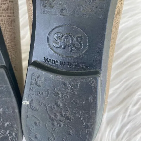SAS Women's Ballet Flats Size 10 N Tan Leather Slip-On Casual Shoes