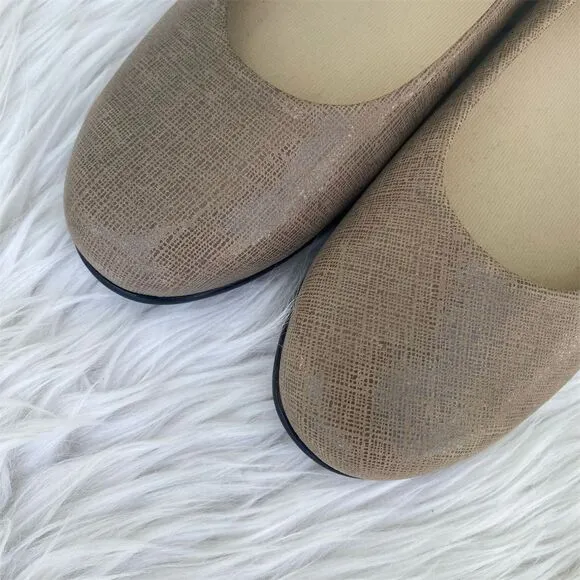 SAS Women's Ballet Flats Size 10 N Tan Leather Slip-On Casual Shoes