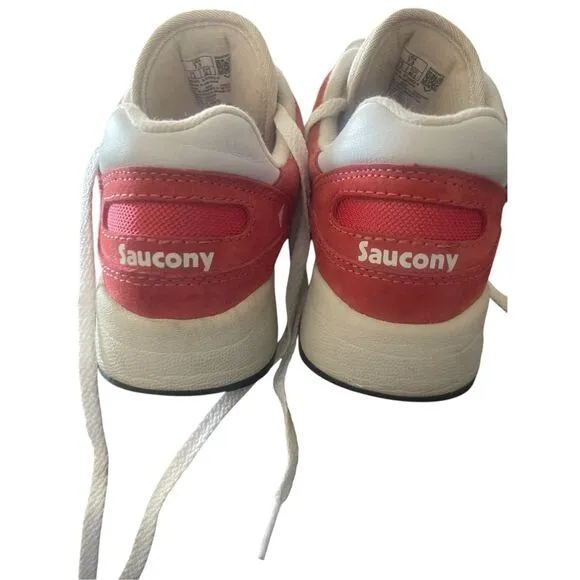 Saucony Men’s  Red White Shadow 6000 Sneakers Shoes Size 7.5