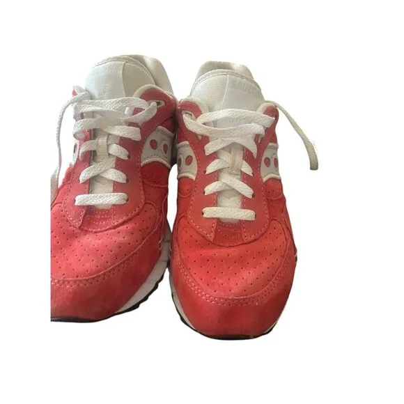 Saucony Men’s  Red White Shadow 6000 Sneakers Shoes Size 7.5