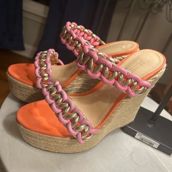 SCHUTZ | Women's Juliet High Block Heel Slide Wedge Sandals size 9  💕