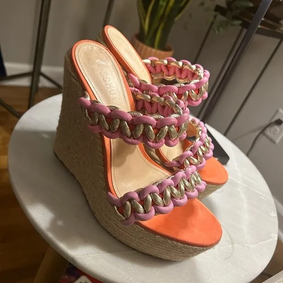 SCHUTZ | Women's Juliet High Block Heel Slide Wedge Sandals size 9  💕