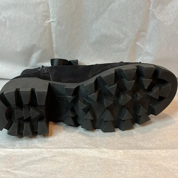 Schutz Xayane black suede combat style platform boots