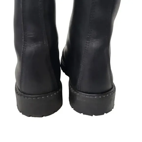 Sebago Drysides Black Leather Combat Moto Boots 7