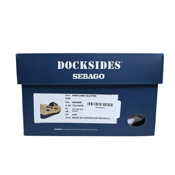 Sebago Womens 6.5 Portland Glitter Boat Shoe NEW