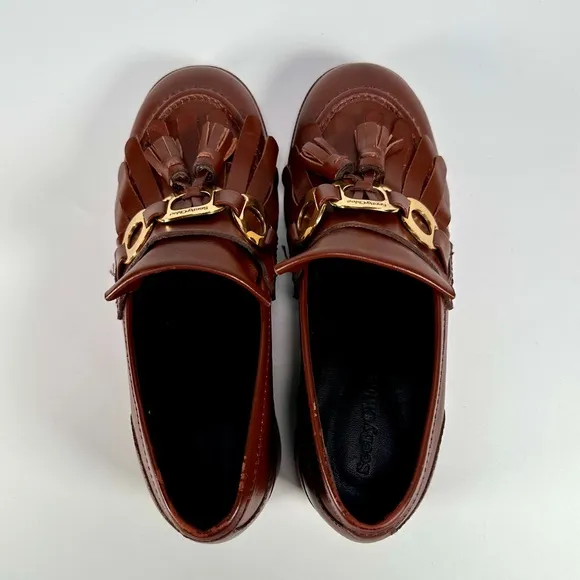 See By Chloé Brown ‘Lyvi’ Leather Pumps Fringed Tassel Detail