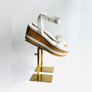 See by Chloe white platform cork wedges sandals 38.5