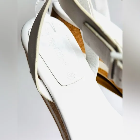 See by Chloe white platform cork wedges sandals 38.5