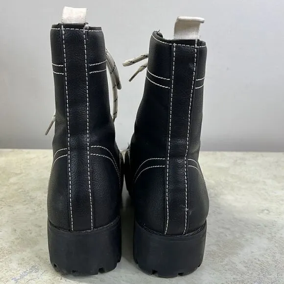 Seven7 Black Combat Boots Size 8
