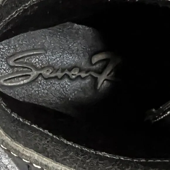 Seven7 Black Combat Boots Size 8