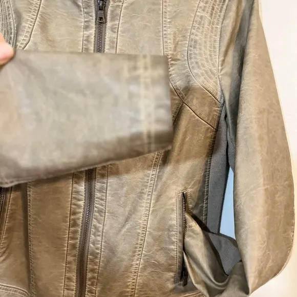 Shelby Collection Women Jacket Size L Brown Leather Moto Full Zip Motorcycle