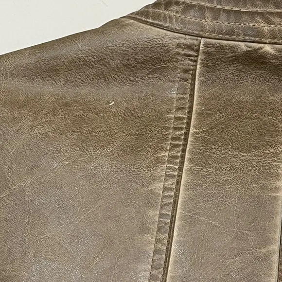 Shelby Collection Women Jacket Size L Brown Leather Moto Full Zip Motorcycle