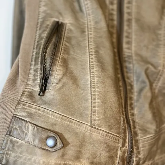 Shelby Collection Women Jacket Size L Brown Leather Moto Full Zip Motorcycle