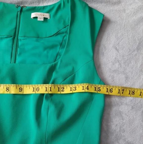 Shoshanna Belted Dress Women’s Sz 2 Green Emerald Pockets Boat Neck Lining Zip