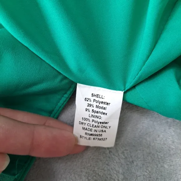 Shoshanna Belted Dress Women’s Sz 2 Green Emerald Pockets Boat Neck Lining Zip