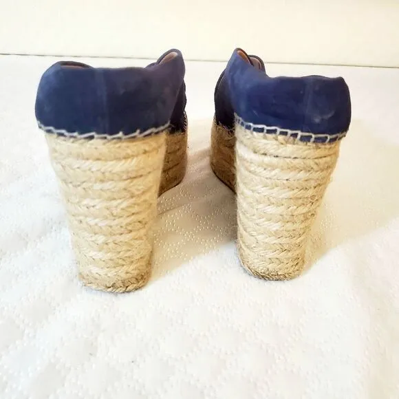 Sigerson Morrison Navy Wedges Sandals  Size 8