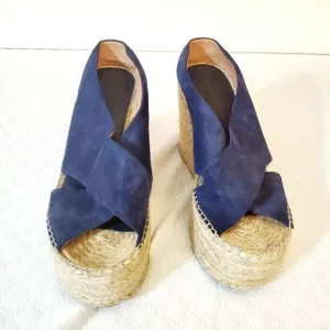 Sigerson Morrison Navy Wedges Sandals  Size 8