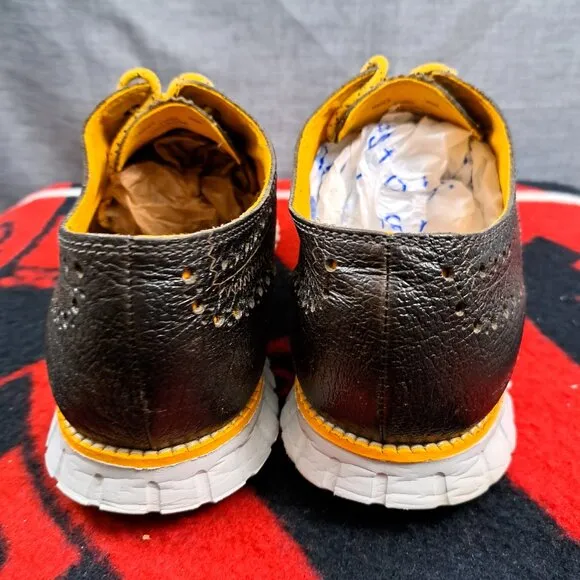 Size 9.5M Cole Haan Zerogrand Wingtip Oxford Birnstein/Yellow Shoes Men