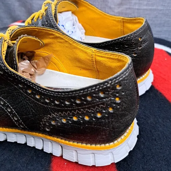 Size 9.5M Cole Haan Zerogrand Wingtip Oxford Birnstein/Yellow Shoes Men