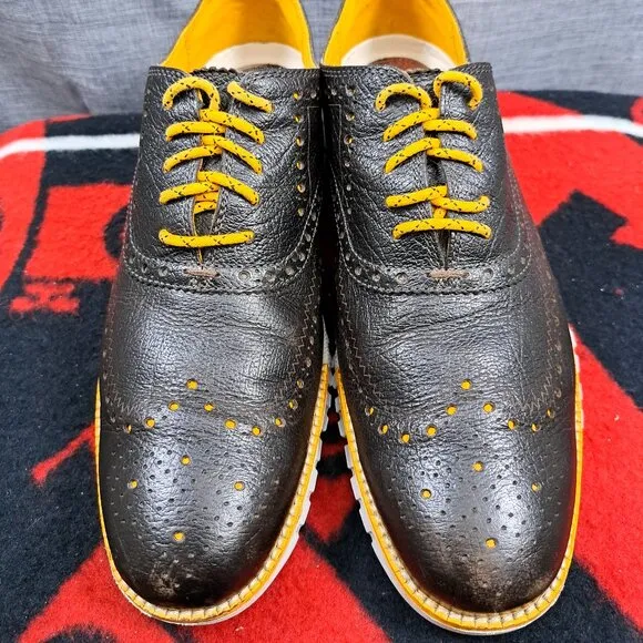Size 9.5M Cole Haan Zerogrand Wingtip Oxford Birnstein/Yellow Shoes Men