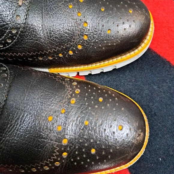 Size 9.5M Cole Haan Zerogrand Wingtip Oxford Birnstein/Yellow Shoes Men