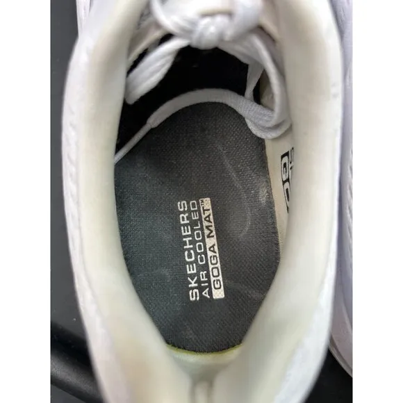 Skechers GOrun White Athletic Running Shoes Size 9.5 Lightweight Breathable Comf