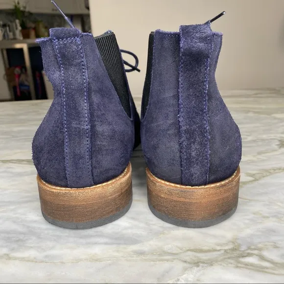 SKECHERS MARK NASON Blue Suede Oxford Lace Up Boot 11.5