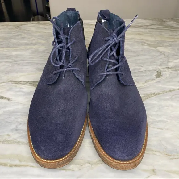 SKECHERS MARK NASON Blue Suede Oxford Lace Up Boot 11.5