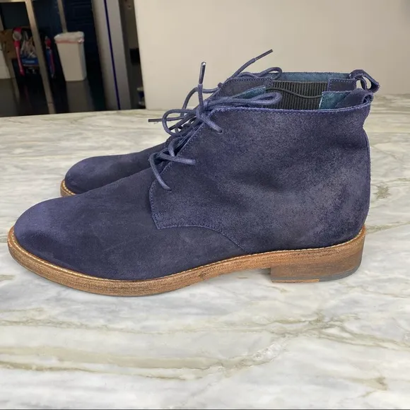 SKECHERS MARK NASON Blue Suede Oxford Lace Up Boot 11.5