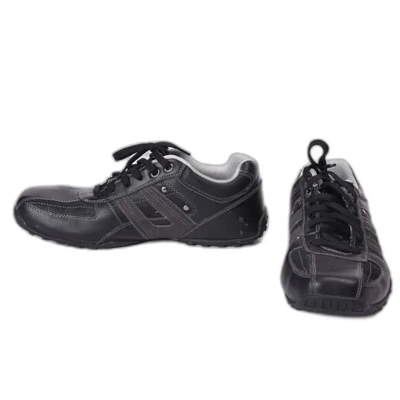 Skechers Men's Black Leather Oxford Relaxed Step Shoes Size US 10.5