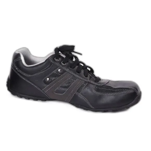 Skechers Men's Black Leather Oxford Relaxed Step Shoes Size US 10.5