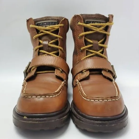 Skechers SKX Kids Adventure Brown Leather Lace Up Boots Size 1.5