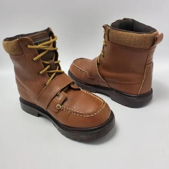 Skechers SKX Kids Adventure Brown Leather Lace Up Boots Size 1.5