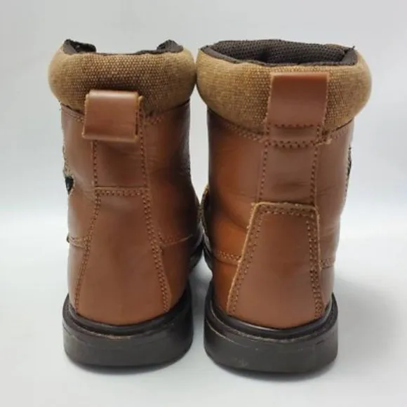 Skechers SKX Kids Adventure Brown Leather Lace Up Boots Size 1.5