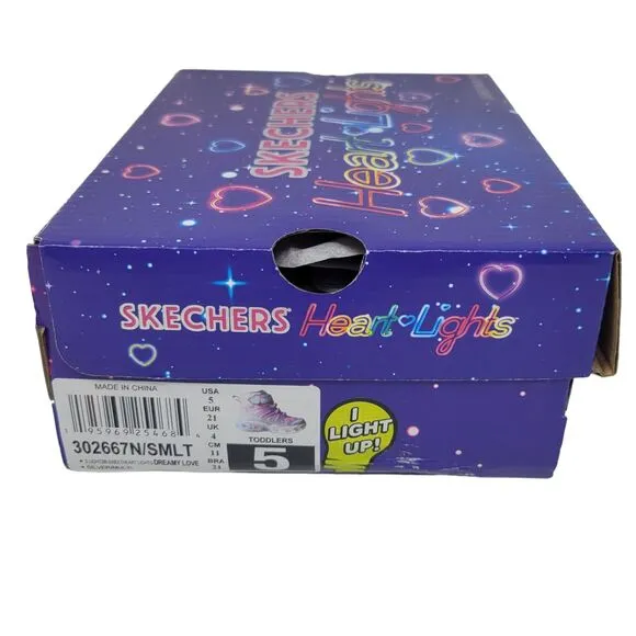 Skechers Sweetheart Light Up Sneaker Boots Toddler Girl Size 5 Pink NEW in Box