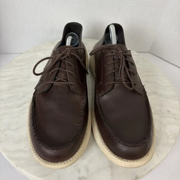 Sketchers Men's 12 Brown Leather Shoes Casual Career Office Comfort Lightweight