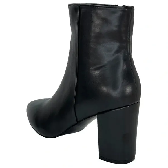 SMASH Shoes Chiku Black Faux Leather Womens Ankle Boots Size 10M