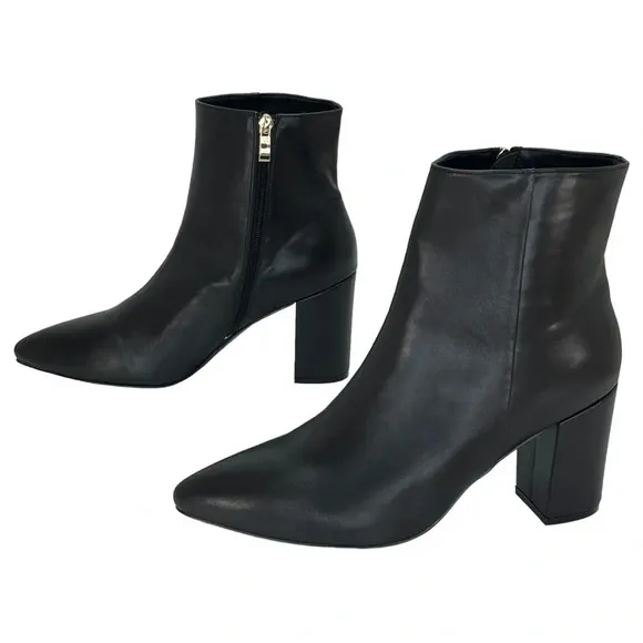 SMASH Shoes Chiku Black Faux Leather Womens Ankle Boots Size 10M