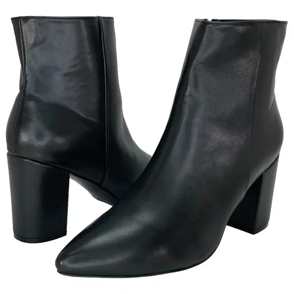 SMASH Shoes Chiku Black Faux Leather Womens Ankle Boots Size 10M